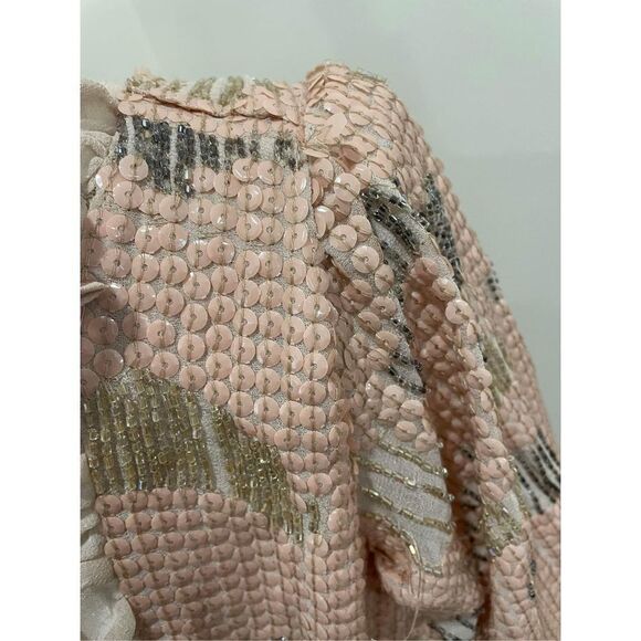 Anthropologie x Forever That Girl Sequined V-Neck Blouse Size L - Picture 8 of 11